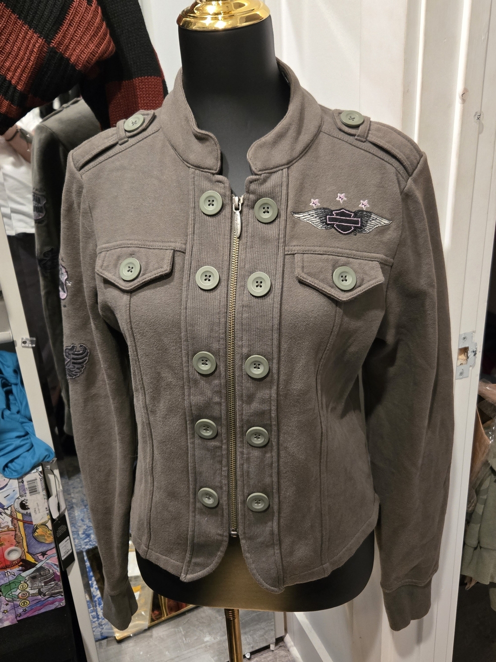 Harley Davidson Women’s Military-Style Cotton Zip Jacket